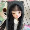 Fashion Fur Cat Ear Hat DIY Handmade Woolen Hat Doll Scarf for 1/4 1/6 BJD 30/45cm Dolls