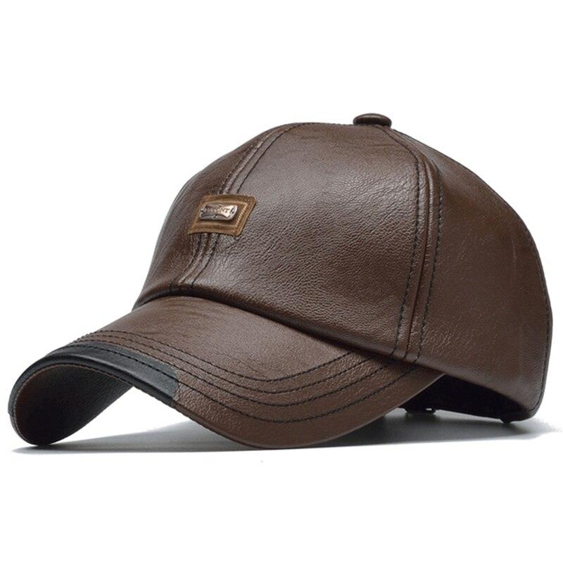 Pu Leather Letter Label Baseball Caps Spring And Autumn Outdoor Adjustable Casual Hats Sunscreen Hat Adjustable