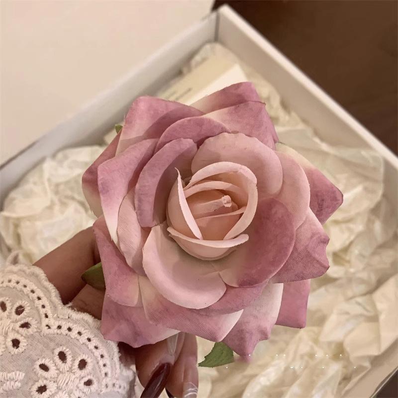 

Весна Лето Античная Атмосфера Цветок Розы Зажим для Волос Японский Корейский Высокая Красота Челка Боковая Повязка на Голову Аксессуары Женские