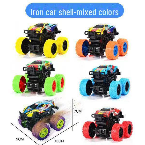 Metal Car Storage Barrel with Pull-back Action, Iron Green Toy Car In Mini Children's Box.