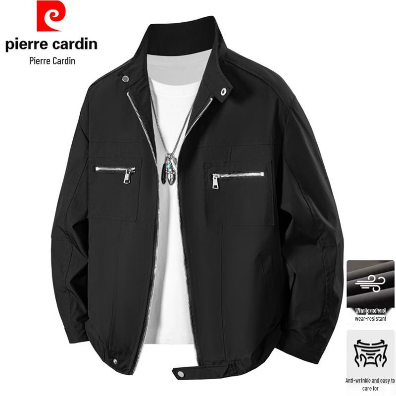 Pierre Cardin American Retro Harrington Stand-Collar Casual Jacket