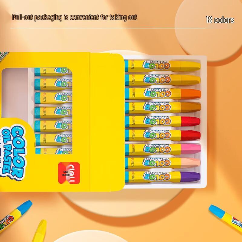 Deli 18-Color Smooth Oil Pastels for Students