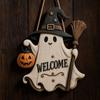Halloween Wooden Hanging Sign Cute Welcome Door Decor for Party Decorations