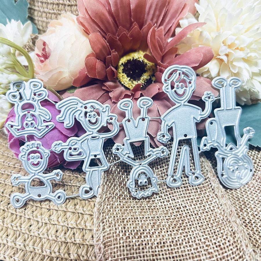 Family Members Craft Metal Templates Cutting Dies Stencil Scrapbooking Album Paper Cards Decorative Craft Embossing Die