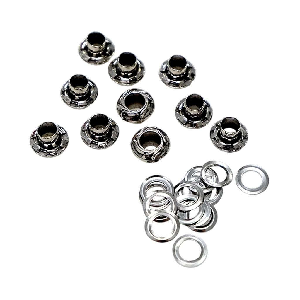 10x Grommets Eyelets Grommet Kit 6mm Inner Diameter Metal Eyelets for Bead Cores Bags DIY Craft Projects Leather Belts Shoes
