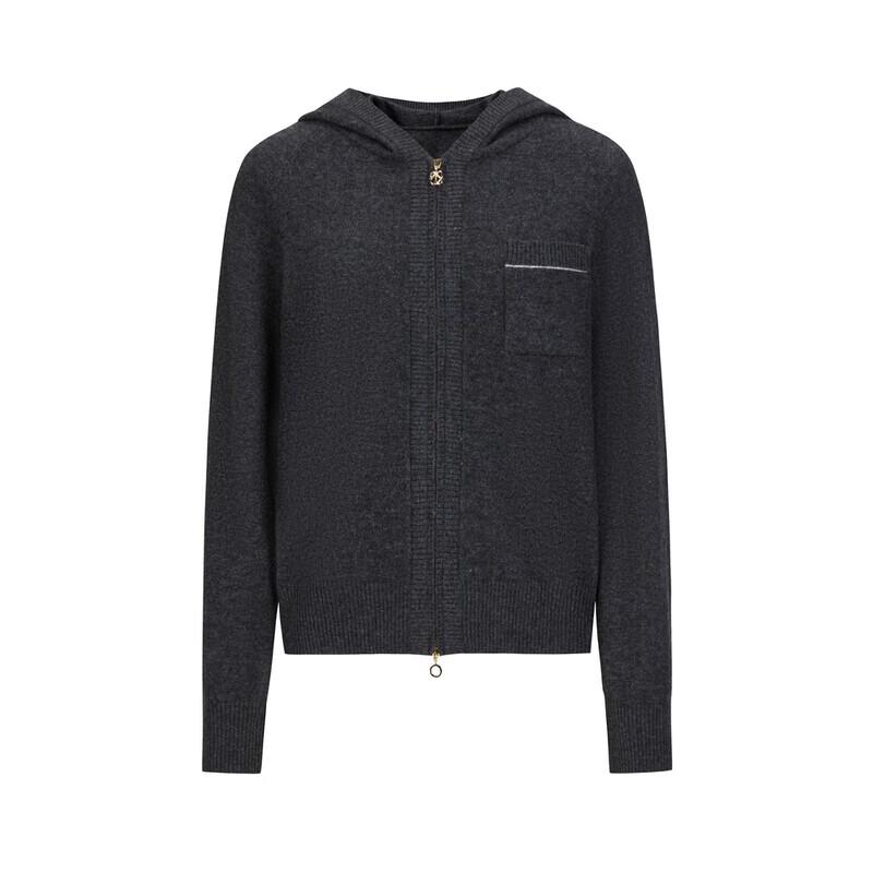 JOUSIE ANNACO Women's Hooded Knit Sweater with Wool and Yak Cashmere