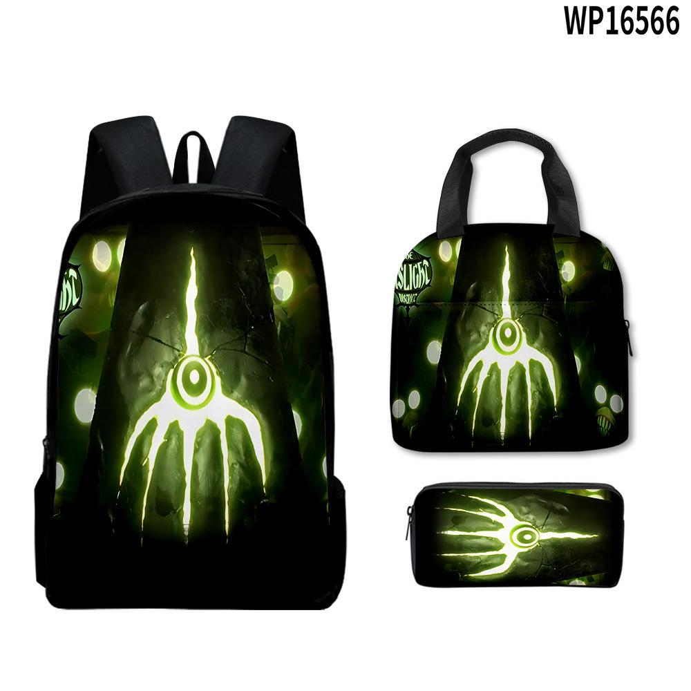 Classique Nouveauté Cool Nouveau Le Quartier des Lumières Impression 3D 3 pièces/Ensemble élève Sacs d'école Sac à dos pour ordinateur portable Sac à dos pour la journée Sac à lunch Trousse à crayons