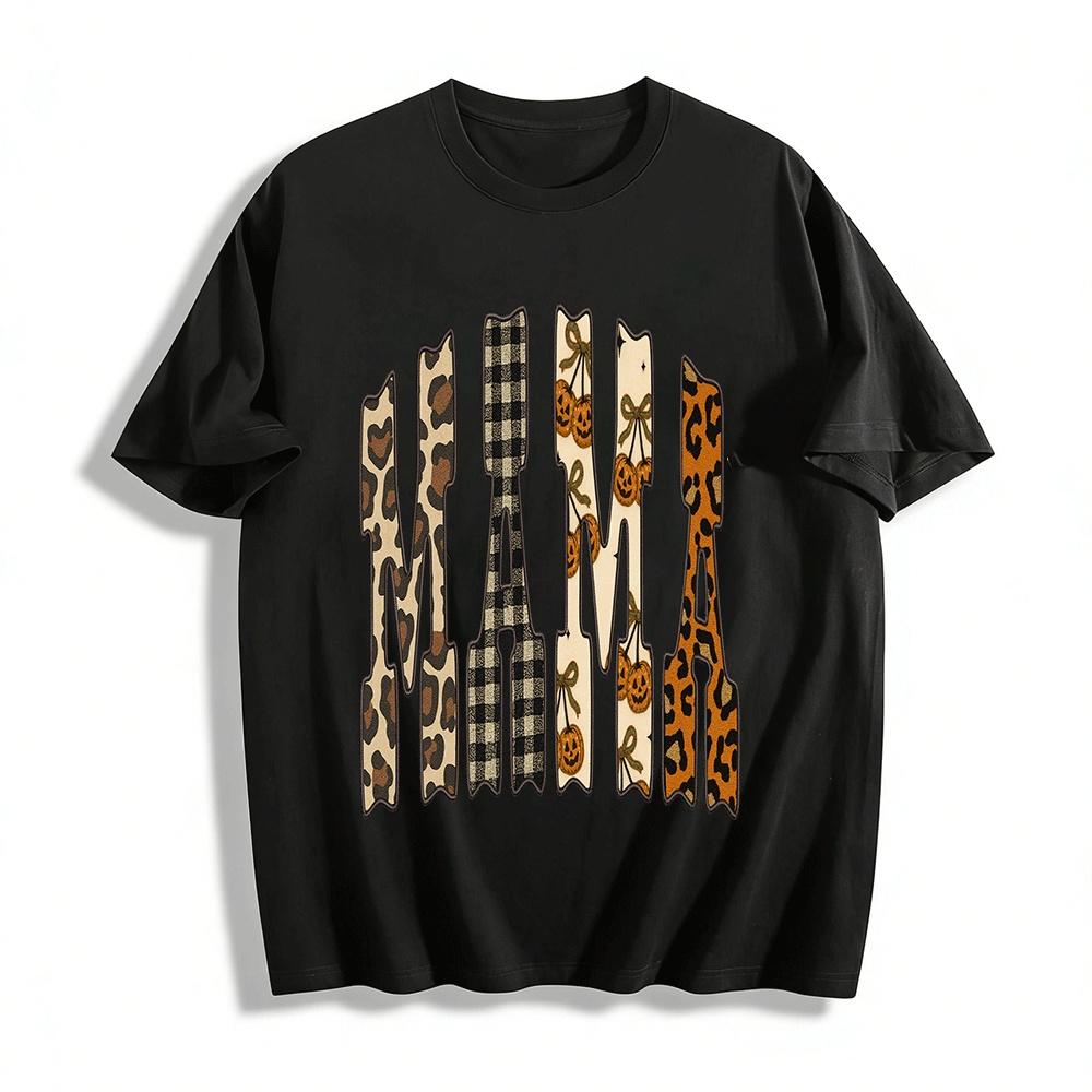 Halloween Vintage MAMA Print Casual Top Pure cotton T-shirt XXS
