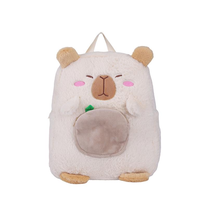 Schoolbag New Kapibara Foreign Girl Large Capacity Backpack Cute Capybara Cartoon Casual Student Plush Bag