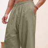 Spring Summer Mens Linen Pants Casual Thin Solid Color Trousers Men Elastic Waist Drawstring Breathable Holiday Beach Wear