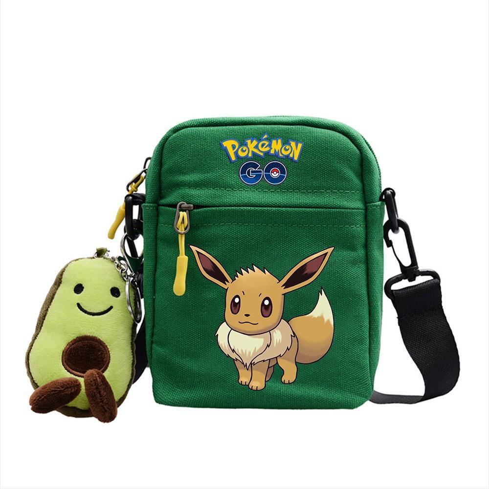 Plecak z anime Pokemon Mała płócienna torba na ramię z kieszenią na zamek do codziennego użytku