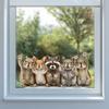 Hand Drawn Forest Friends Static Cling Window Sticker Warm Brown Natural Home Decor