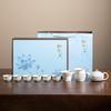 Exquisite 10-Piece Honeycomb Ceramic Kung Fu Tea Set with Teapot, Gaiwan, and Cups In a Gift Box.