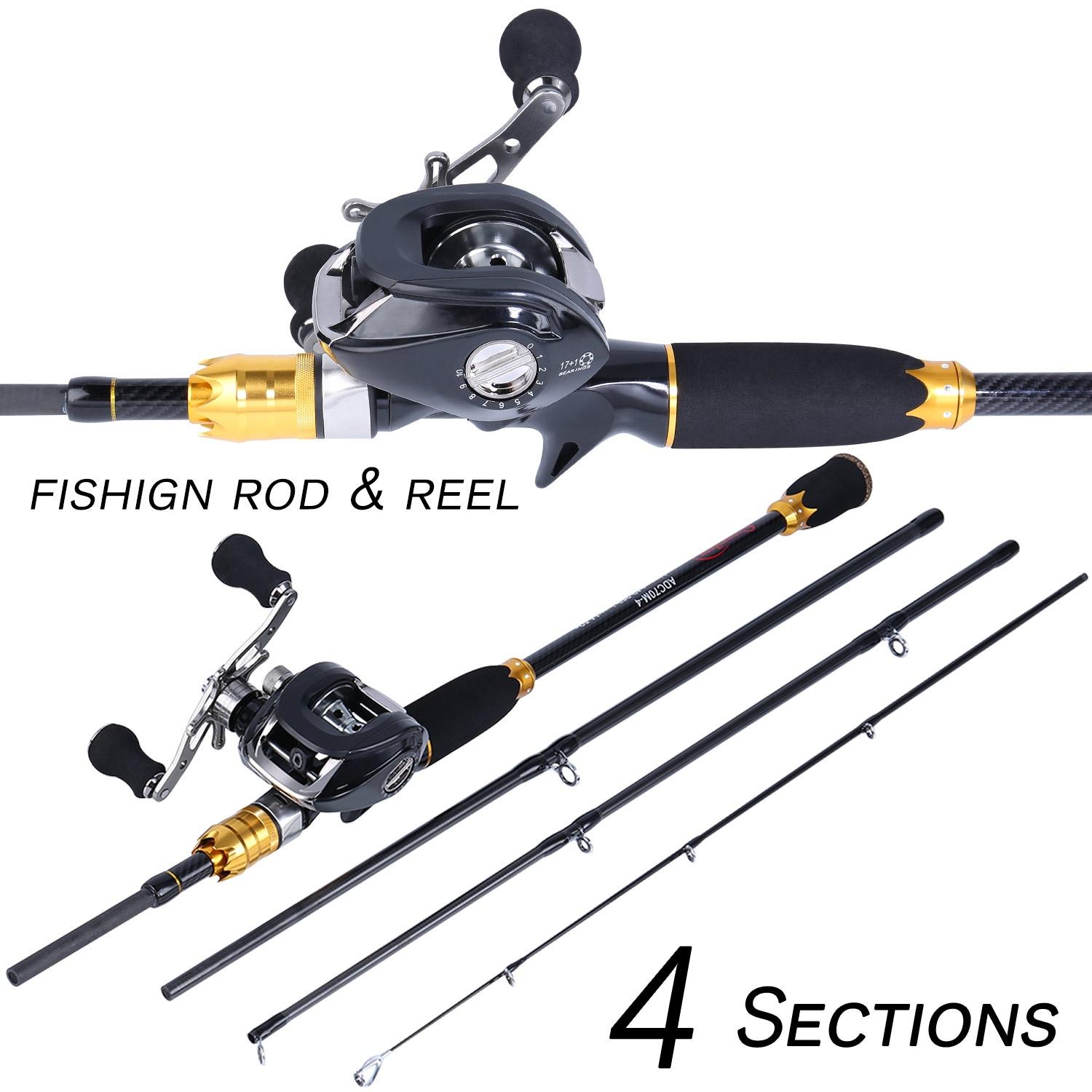 

Комбинированные удочки и катушки для наживки Casting Rod и катушка Baitcaster 18BB Снасти для ловли окуня Rod with Right Reel золотой