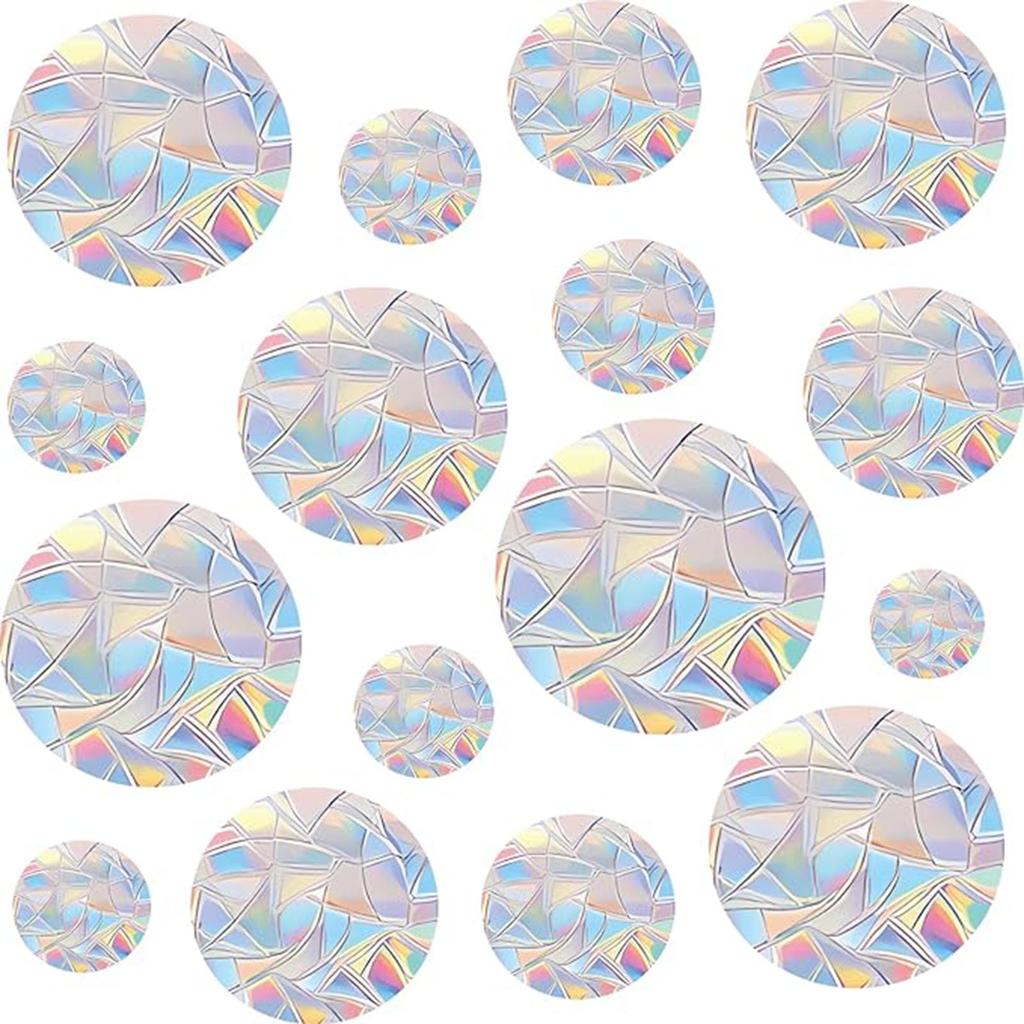 Anti-Collision Circular Window Stickers  Reusable Rainbow Window Clings Stop Birds from Hitting Windows