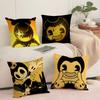 BBendy and the Ink MMachine Game Cushion Cover Silky Short Plush Invisible Zipper Dustproof Sofa Pillow Case for Home Decor