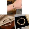 Sonnenthematischer Schmuck Handkette mit Imitationsperlen und funkelnden Strasssteinen für Damen