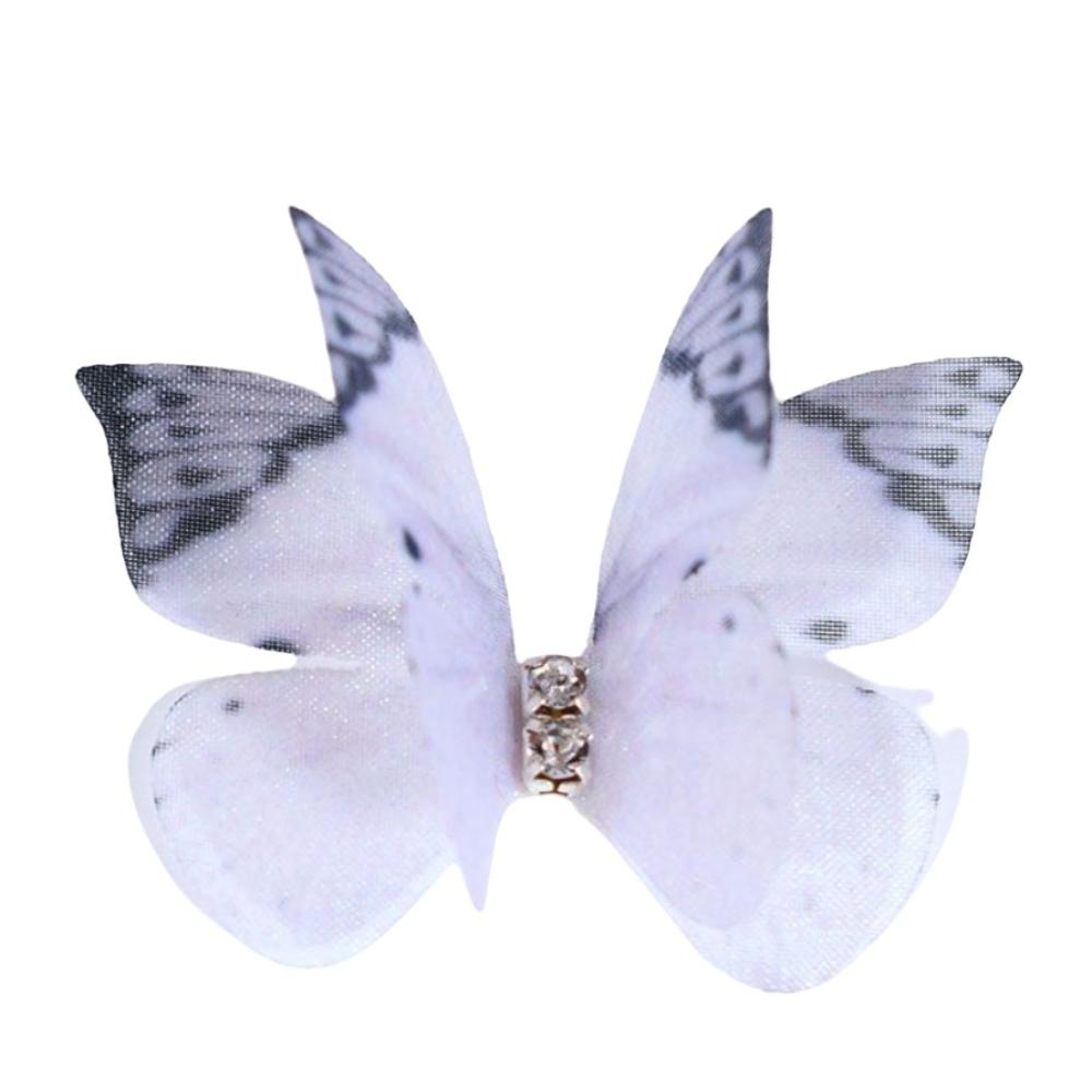 50pcs Gradient Color Fairy Chiffon Butterfly 4CM Sewing Craft Decoration  Garment Design Materials