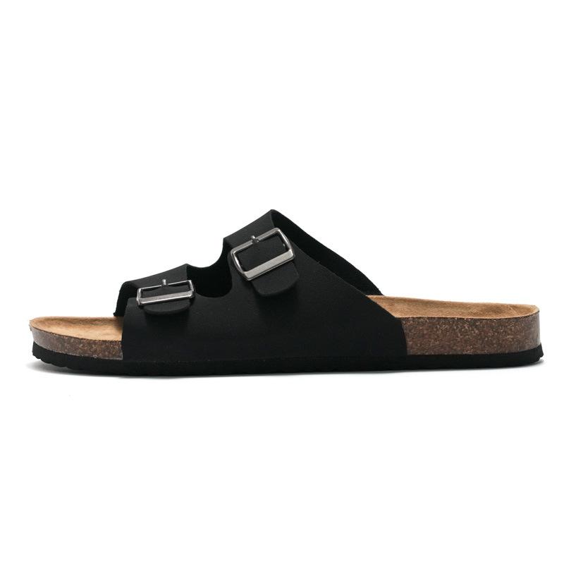 Modemarke Unisex Korkschuhe Frau/Mann Nubuk Clogs Sandalen Sommer Strand Hausschuhe Zuhause Freizeit Pantoletten Damen Gürtelschnalle Sandalen 2025