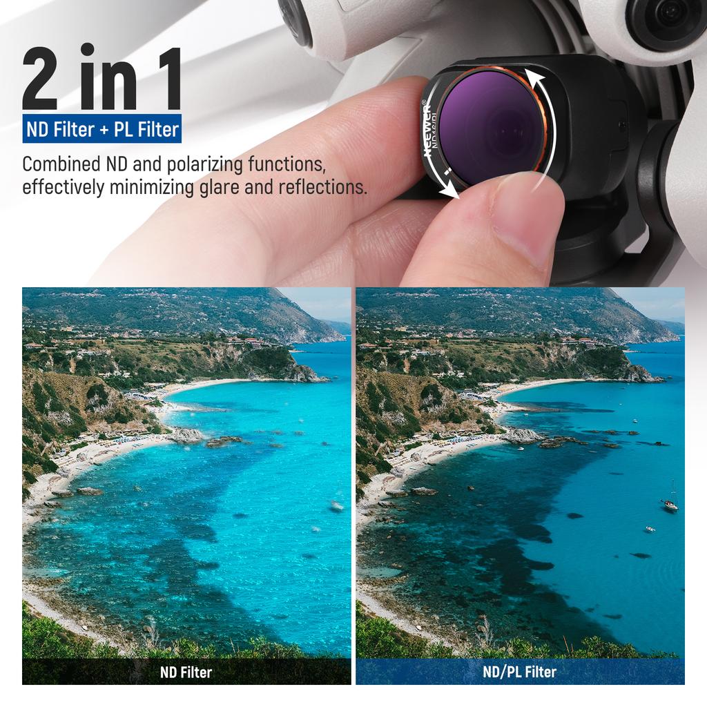 New NEEWER ND & CPL Filter Set For DJI Mini 4 Pro, 4 Pack/6 Pack/8 Pack Filters Polarizer Neutral Density Drone Lens Filters