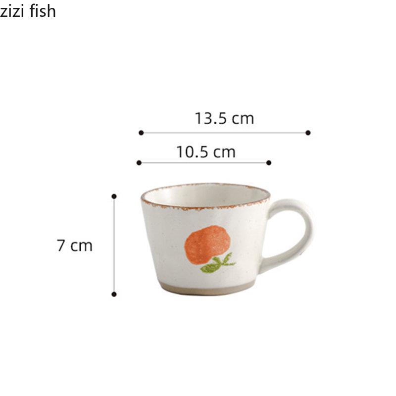 Ceramic Mug Creative Hand-painted Coarse Pottery Coffee Mug Office Afternoon Tea Milk Cup Juice Cup Water Cup Household Goods