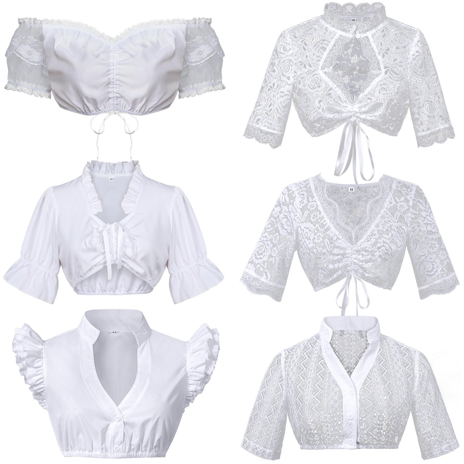 

Bavarian Oktoberfest Dingdong Costume - Traditional Style White Beer Outfit S