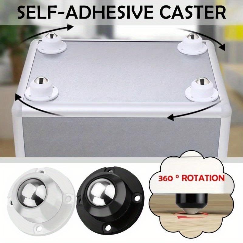 4pcs Heavy Duty Furniture Casters Wheels Self Adhesive Pulley Stainless Steel Strong Load-bearing Universal Wheel 360° Rotation