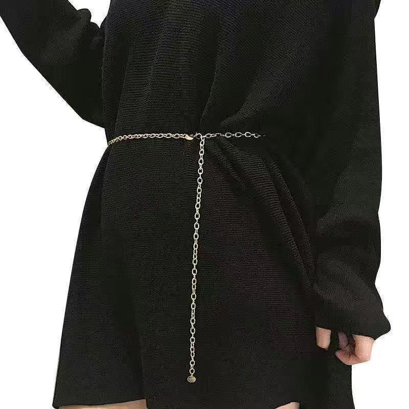 

Fashionable Versatile And Pearl Belt Accessory For Summer Dresses Sweaters And Silver Chain Belt