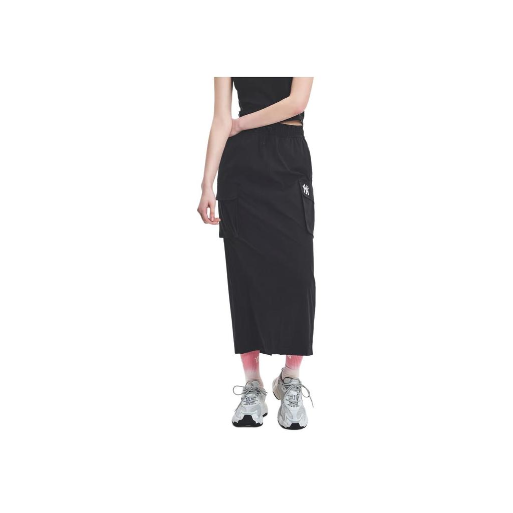 New MLB Casual Long Skirt Women's Black 3FSKB0253-50BKS