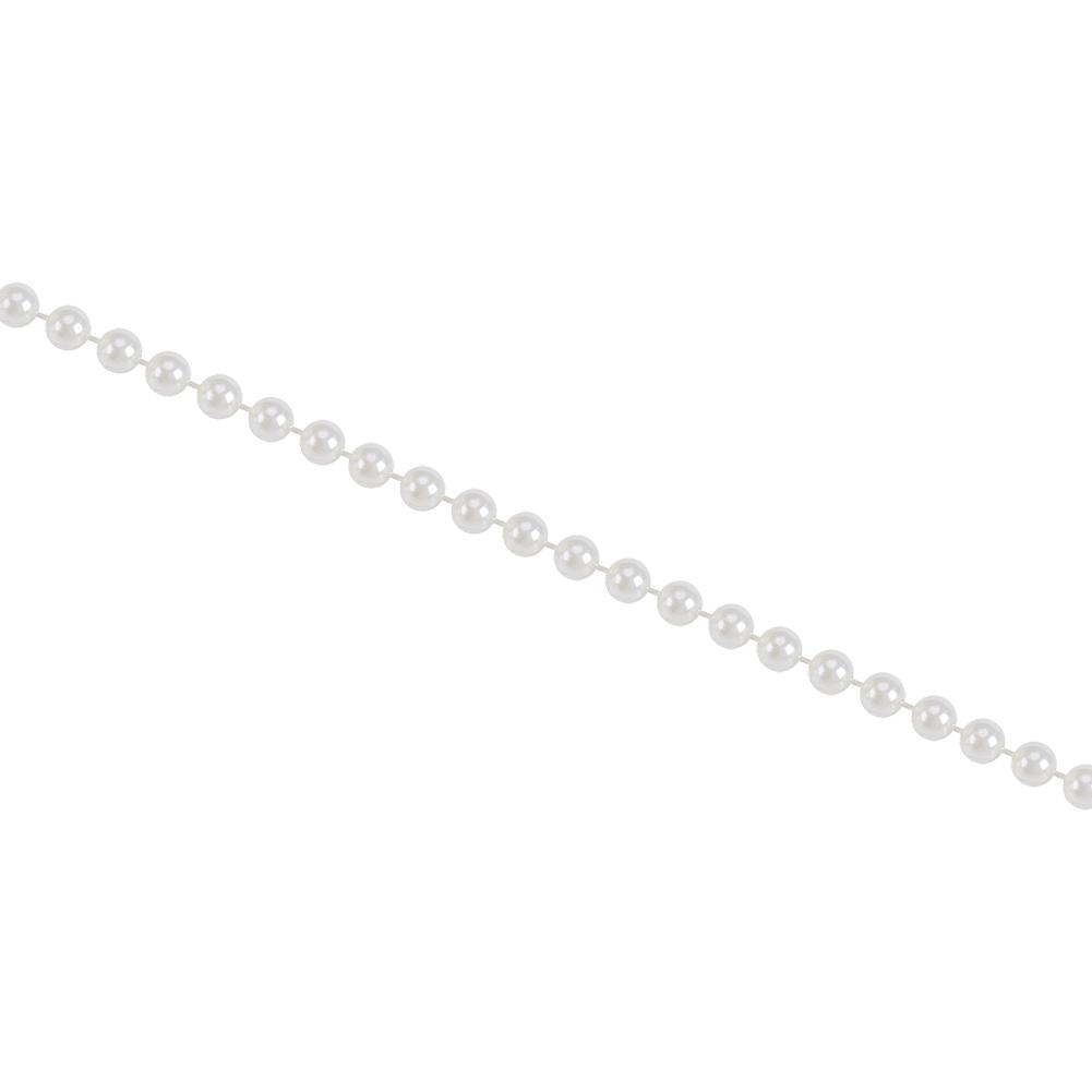 30m/roll 5mm Artificial Pearl DIY Ornaments Beads Curtain Wedding/Festival Party Decor Beige