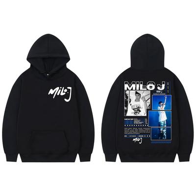Rapper Milo J 511 Album Tour Graphic Hoodie Men Women Hip Hop Fashion Zip Up Sweatshirt High Quality Fleece Oversized Pullovers