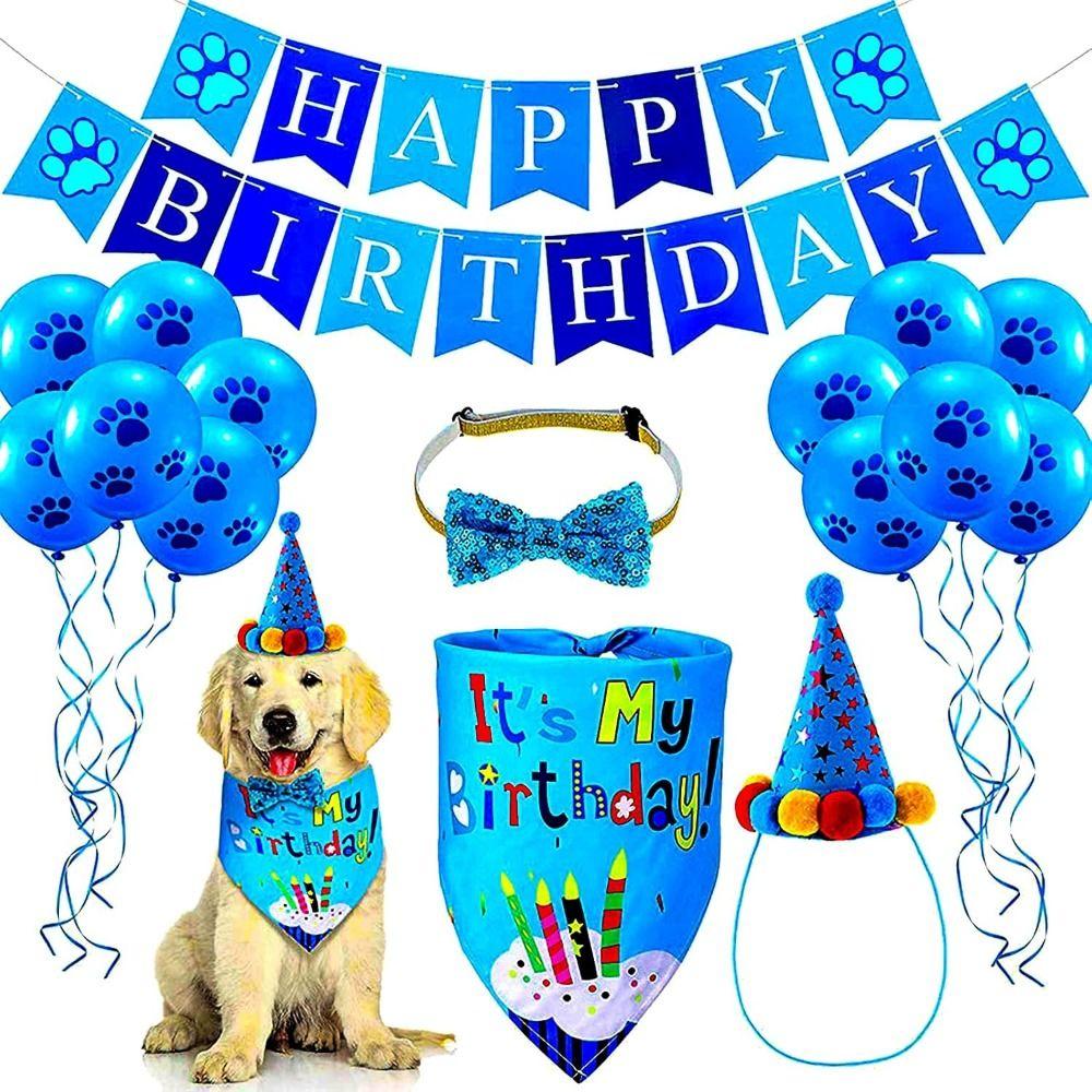 Cute Dog Birthday Bib and Party Hat Decorative Cat Birthday Hat Bow Tie  Cosplay