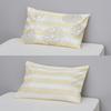Nishikawa Miffy Fits Pillows with Inner PJ04140034 Pillowcase, 63x43cm, Washable, Reversible, Cover, DB4601, Striped, Flower, Yellow,