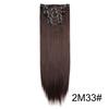 Synthetic 6pcs/set Long Straight Clip-in Hair Extension Invisible Seamless Extension Black Brown Hairpiece for Women 2028