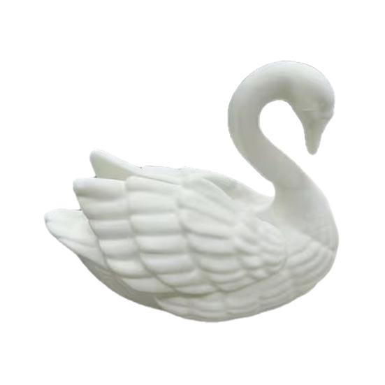 Swan Figurine 3D Printed Statue Modern White Swan Minimalist
