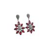 Garnet Flower Earrings: 925 Sterling Silver Dangle Jewelry