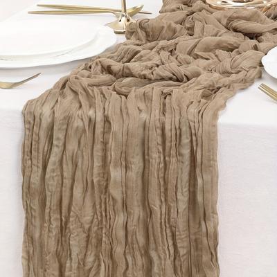 90*180CM Wrinkle Boho Gauze Table Runner Wedding Dining Table Party Banquet Scene Home Decorcoffee Table Cloth Decor CZB001