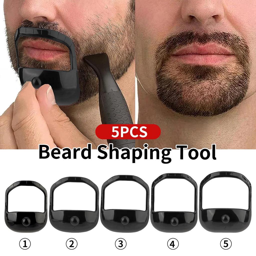 Men's 5-Piece Beard Styling Tool & Goatee Template Kit