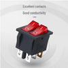 Red/Green 6-Pin Double-Gang Rocker Switch with Light for Electric Griddle/Heater