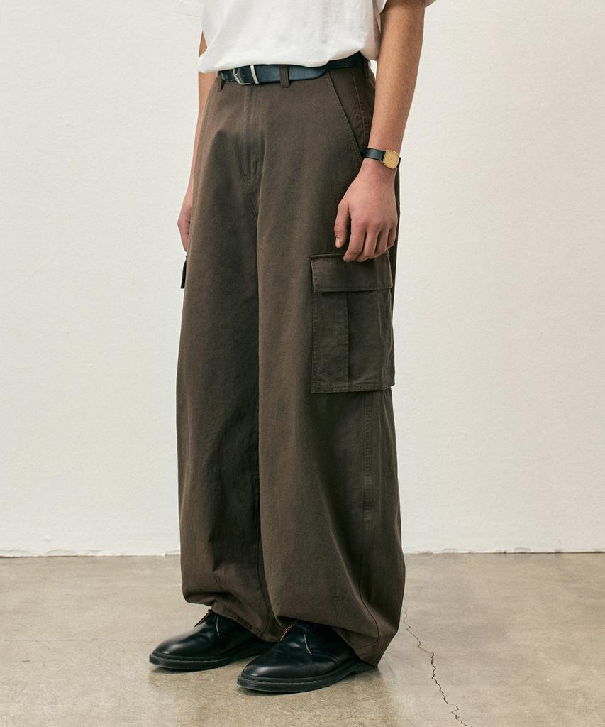 COSTUME O’CLOCK Cotton Washed Balloon Cargo Pants Light Beige Coospt244Lbeige