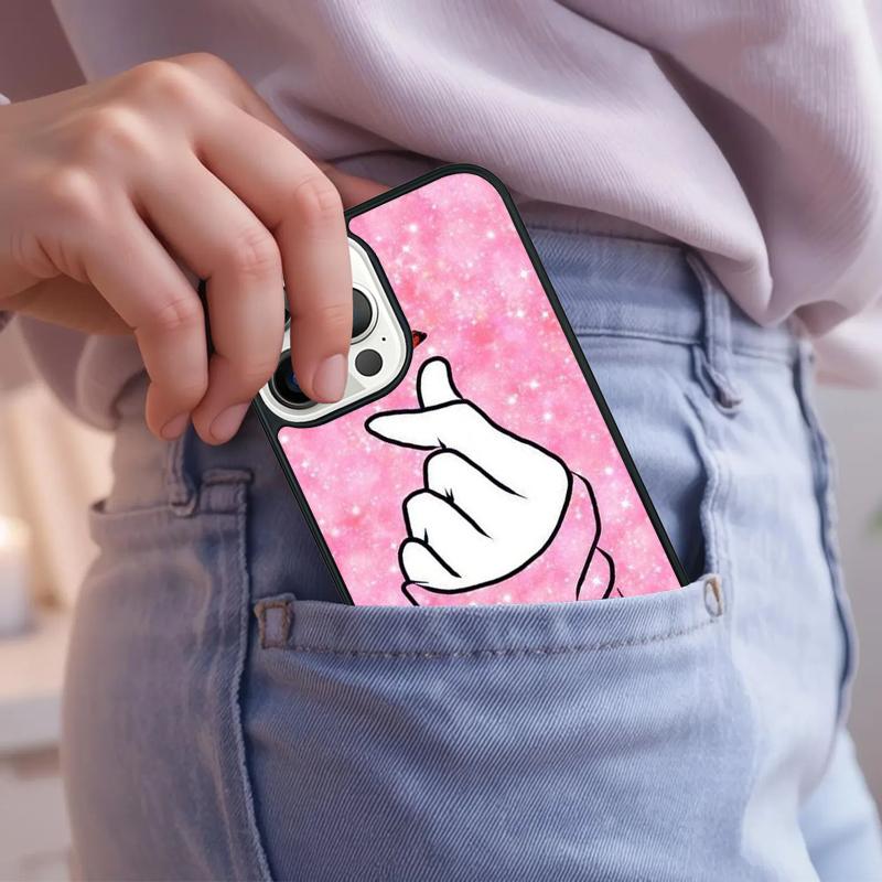 Cute Korean Font Saranghae I love you Phone Case For iPhone 17 Air 15 16e 14 13 Pro Max Coque 12 11 Pro Max PLUS cover