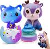 Squishy Leke 4 Deler, VICTERR Stressleke Squishy Sett, Squishies Festgaver Autisme Angst for Barn Jenter Gutter Voksne