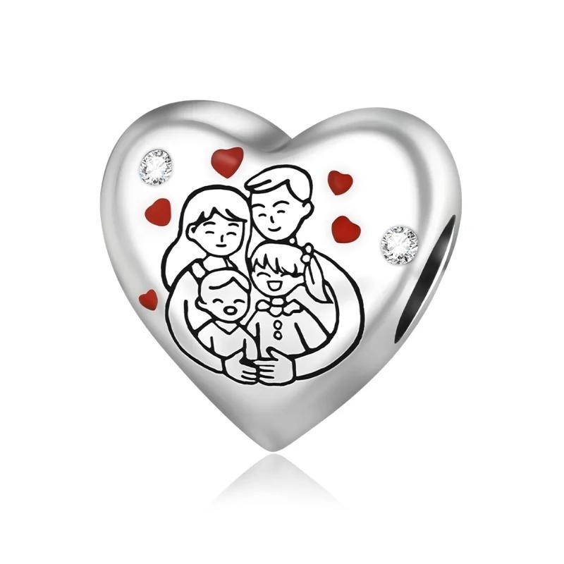 

925 Silver Mother Day Love Family Crown Pendant Beads for DIY Bracelets Necklaces Jewelry Gifts