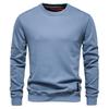 New Arrival Men’s Plain Casual Sweatshirt: Autumn Round-Neck Loose-Fit Trendy Long-Sleeved Plain Sweatshirt