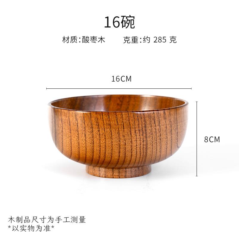 

Деревянная миска в японском стиле, круглая, большая, для супа, креативная детская посуда для риса