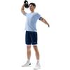 Serie de Fitness Li Ning Camiseta de Manga Corta de Color Sólido con Cuello Redondo de Secado Rápido para Hombre Tops Azul Hielo ATSU473-6