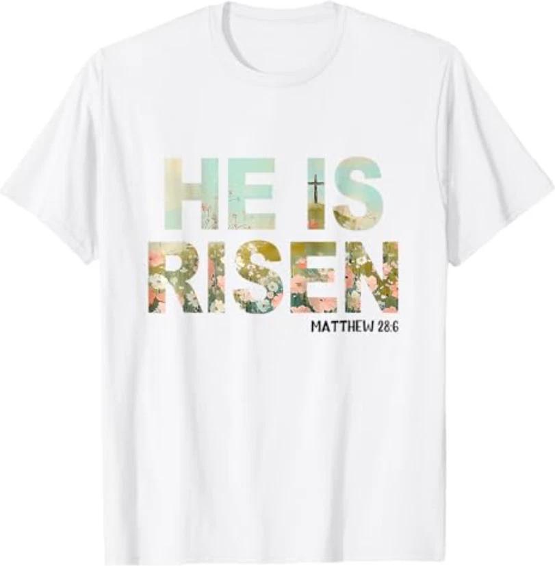 He is Risen Boho Easter Christian Jesus T-Shirt S