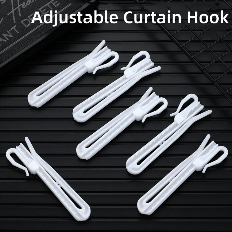 50/80/100 PCS Curtain Hanging Hooks Adjustable Hook Ring Window White Curtain Hook Holder For Home Curtain High Quality 7cm