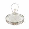 Ornate Silver Fruit Plate with Handle Versatile Single Tier Serving Stand Stable Base European