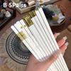 5/10Pairs White Gold Chopsticks Set Healthy Korean Sushi Sticks Chopsticks Reusable Non-Slip Chopsticks For Party Hotel Restaura